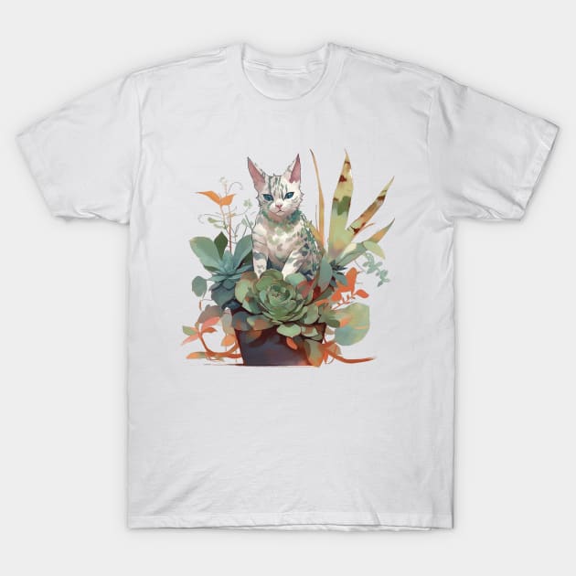 Cute Bengal cat T-Shirt by GreenMary Design